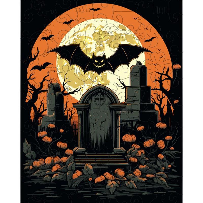 Horrible Tomb Halloween Wooden Puzzles Unique Shape High Puzzles