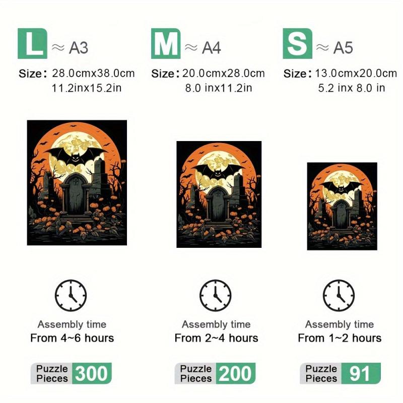 Horrible Tomb Halloween Wooden Puzzles Unique Shape High Puzzles
