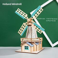 DIY 3D Puzzle Model Mechanical Toy Building Game Wooden Crafts