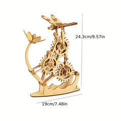 DIY 3D Wooden Dragonfly Puzzle for Kids