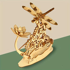 DIY 3D Wooden Dragonfly Puzzle for Kids