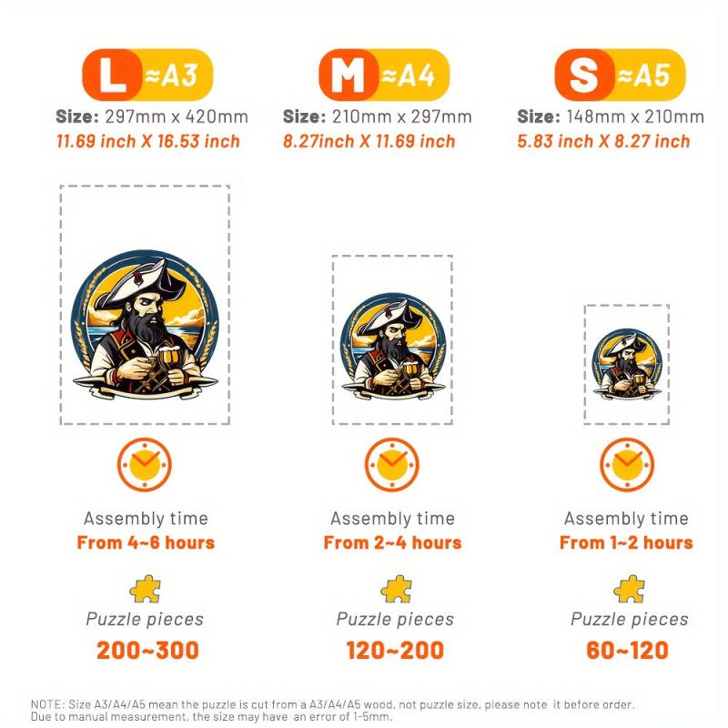 Colonel Captain Wooden Jigsaw Puzzle Irregular Shape Particles Exercise Focus