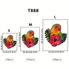 Colorful Birds Wooden Puzzle Decorative Painting Jigsaw