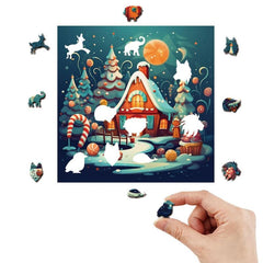 Christmas Light Animal Puzzle for Adults - Round Difficult Educational Toy