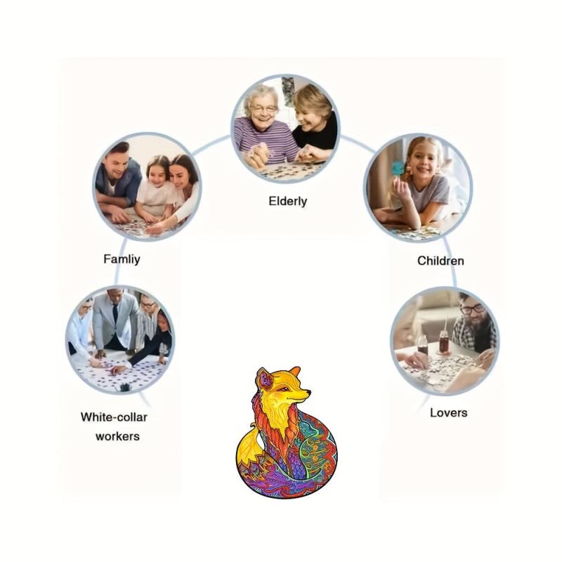 Fox Wooden Puzzle Advanced Players Special Shapes Creative Adults Party Games
