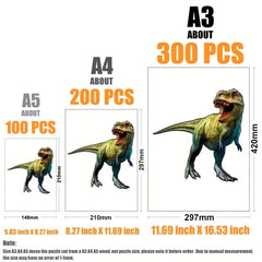 Green Dinosaur Wood Puzzle With Wooden Box
