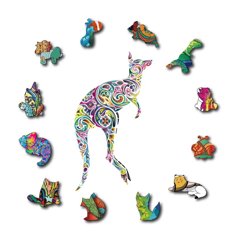 Jumping Mouse Wooden Puzzle Creative Adult Party