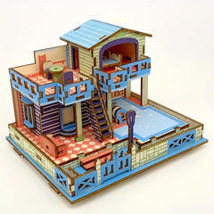 Wooden 3D Puzzle Seaside Villa Model DIY Kit Brain Teaser