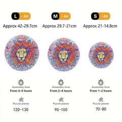 Lion Head Wooden Puzzle Creative Special Shapes Adult Party Games