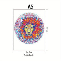 Lion Head Wooden Puzzle Creative Special Shapes Adult Party Games
