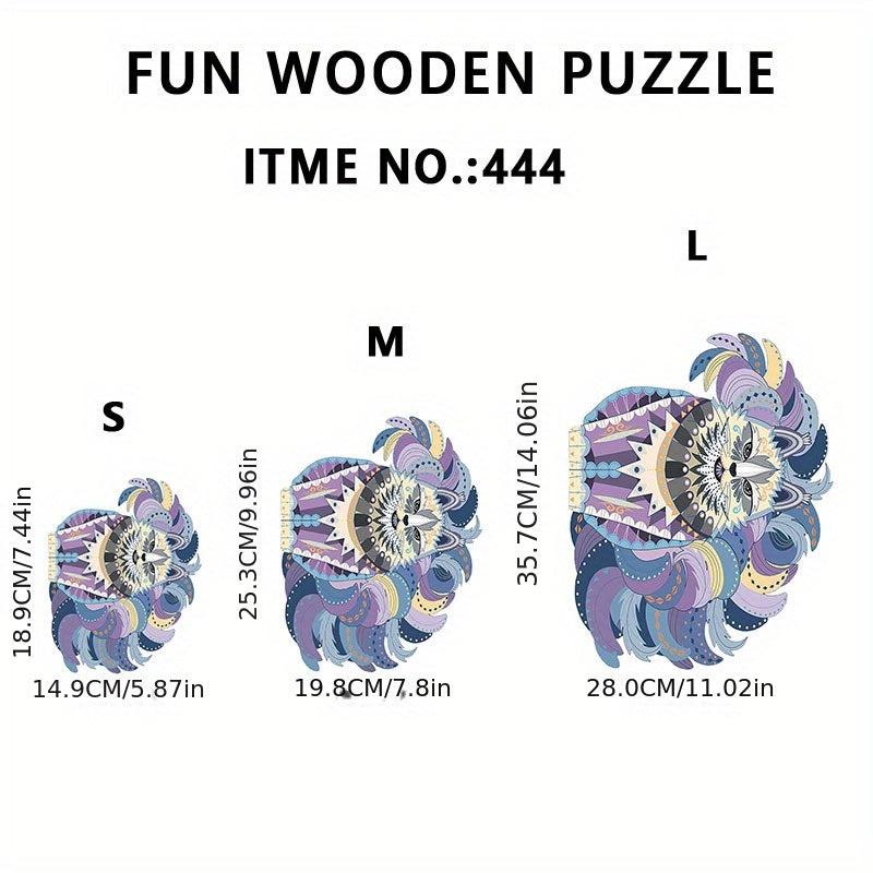 Cat Puzzle Painting Wooden Magic Puzzles Kids Adults Animal Games Montessori Toy