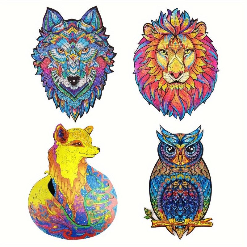 Educational Wooden Wolf Puzzle Board Toy
