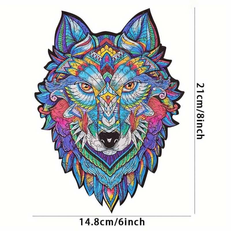 Educational Wooden Wolf Puzzle Board Toy