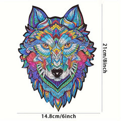 Educational Wooden Wolf Puzzle Board Toy
