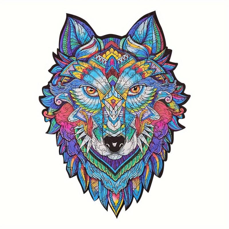 Educational Wooden Wolf Puzzle Board Toy