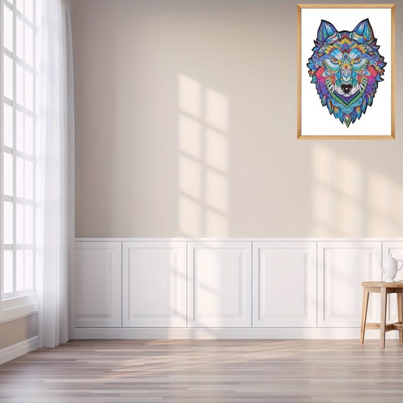 Educational Wooden Wolf Puzzle Board Toy