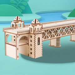 Wooden 3D Bridge Puzzle Educational Toy Gift for Students