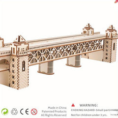 Wooden 3D Bridge Puzzle Educational Toy Gift for Students