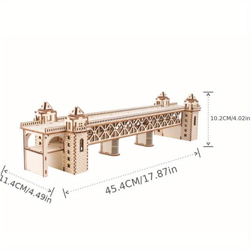 Wooden 3D Bridge Puzzle Educational Toy Gift for Students