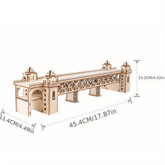 Wooden 3D Bridge Puzzle Educational Toy Gift for Students