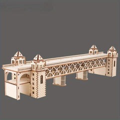 Wooden 3D Bridge Puzzle Educational Toy Gift for Students
