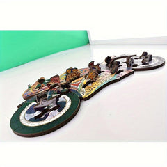 High Difficulty Wooden Motorcycle Puzzle Toy