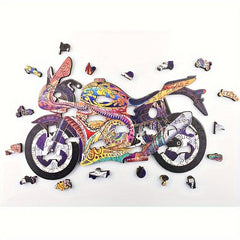 High Difficulty Wooden Motorcycle Puzzle Toy