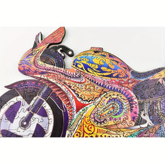 High Difficulty Wooden Motorcycle Puzzle Toy
