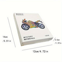 High Difficulty Wooden Motorcycle Puzzle Toy