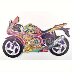 High Difficulty Wooden Motorcycle Puzzle Toy
