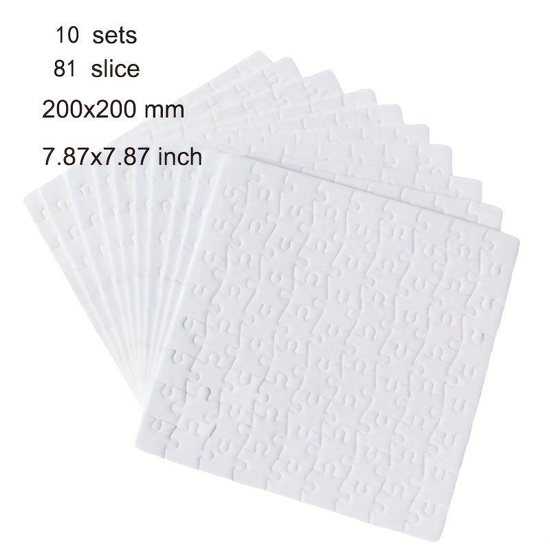 10 Sets Blank Puzzle Heat Press DIY Puzzle Blanks Custom Puzzles