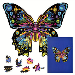 100pcs Butterfly Puzzle Wooden Animal Shape Puzzle For Family Game