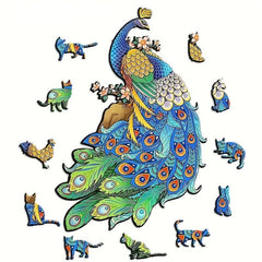 Peacock Wooden Puzzle Animal Shape Puzzle Unique Gift For Teens And Adults