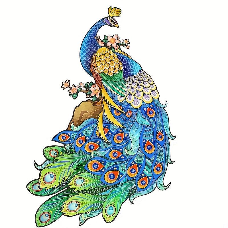 Peacock Wooden Puzzle Animal Shape Puzzle Unique Gift For Teens And Adults