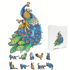 Peacock Wooden Puzzle Animal Shape Puzzle Unique Gift For Teens And Adults