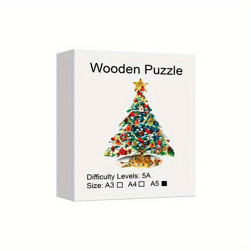 Christmas Tree Wooden Puzzle Art - Christmas Theme Jigsaw Puzzle