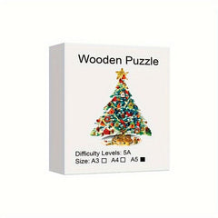 Christmas Tree Wooden Puzzle Art - Christmas Theme Jigsaw Puzzle