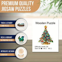 Christmas Tree Wooden Puzzle Art - Christmas Theme Jigsaw Puzzle