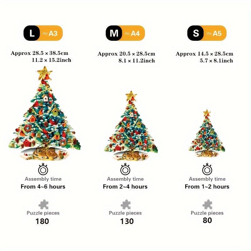 Christmas Tree Wooden Puzzle Art - Christmas Theme Jigsaw Puzzle