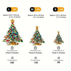 Christmas Tree Wooden Puzzle Art - Christmas Theme Jigsaw Puzzle