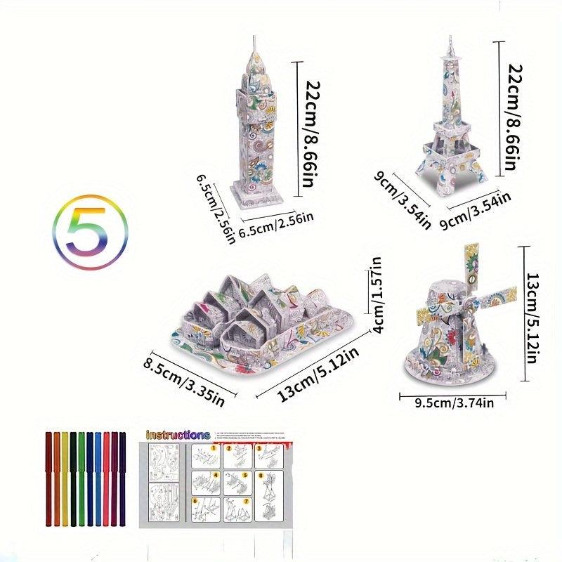 3D Stereoscopic Puzzle Kit DIY Graffiti Art Toy - Stress Relieving