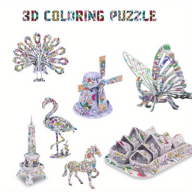 3D Stereoscopic Puzzle Kit DIY Graffiti Art Toy - Stress Relieving