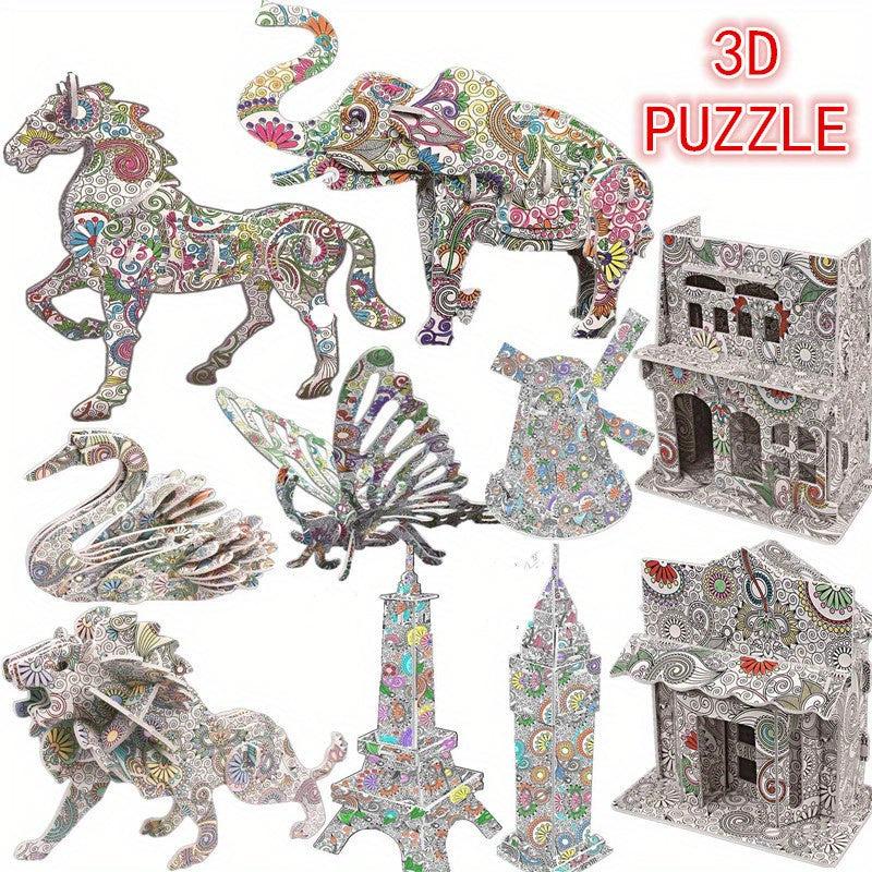 3D Stereoscopic Puzzle Kit DIY Graffiti Art Toy - Stress Relieving