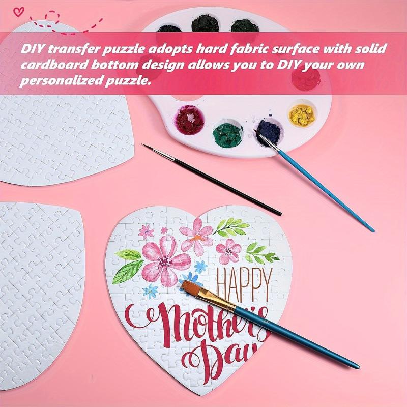 10 Sets Sublimation Blanks Heart Puzzle 75pcs DIY Blank Puzzle