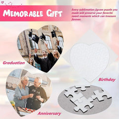 10 Sets Sublimation Blanks Heart Puzzle 75pcs DIY Blank Puzzle