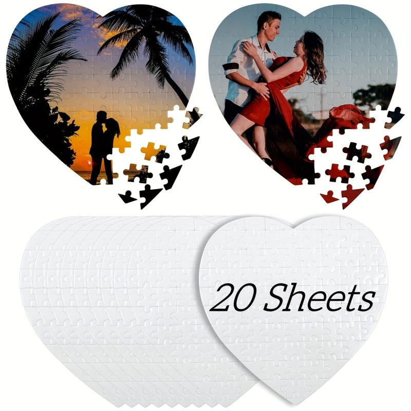 10 Sets Sublimation Blanks Heart Puzzle 75pcs DIY Blank Puzzle