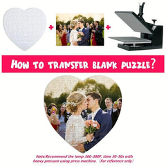10 Sets Sublimation Blanks Heart Puzzle 75pcs DIY Blank Puzzle