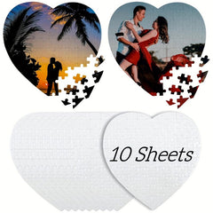 10 Sets Sublimation Blanks Heart Puzzle 75pcs DIY Blank Puzzle