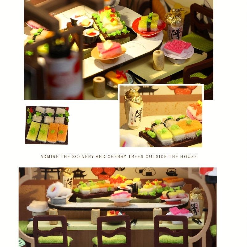 DIY Mini Sushi Shop Dollhouse Kit - 3D Puzzle Room - Assembled Model