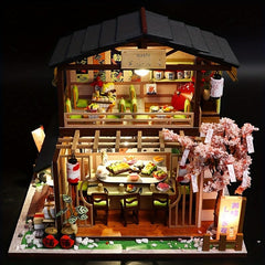 DIY Mini Sushi Shop Dollhouse Kit - 3D Puzzle Room - Assembled Model